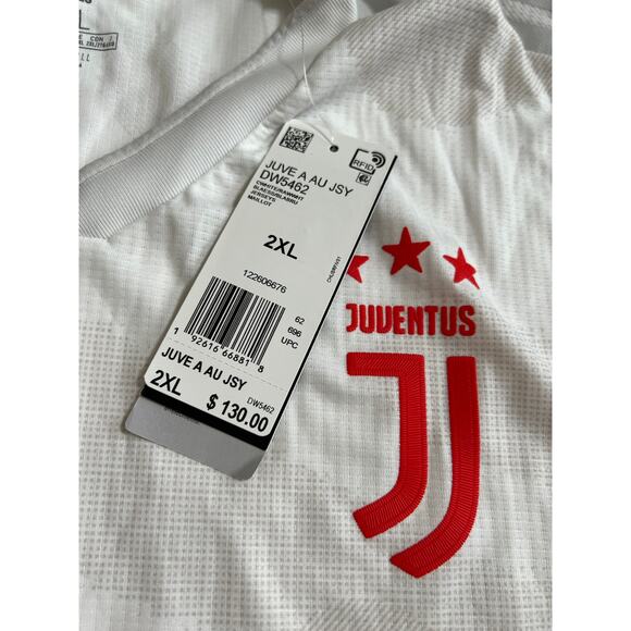 adidas Men's Juventus 19/20 Authentic Away Jersey Raw White DW5462 Size 2XL - Picture 7 of 16